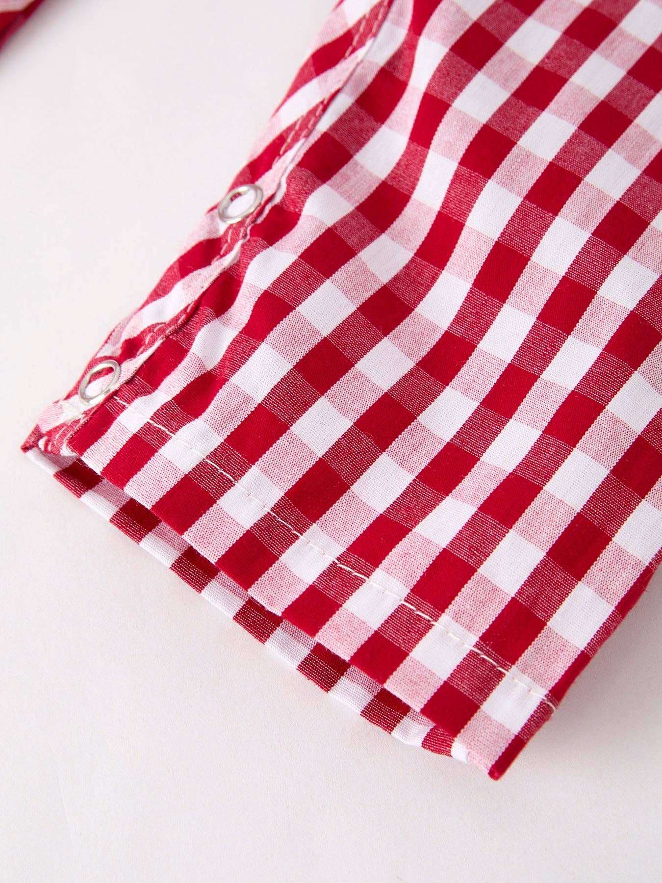 Red Plaid Smocked Christening Baby Boys' Romper