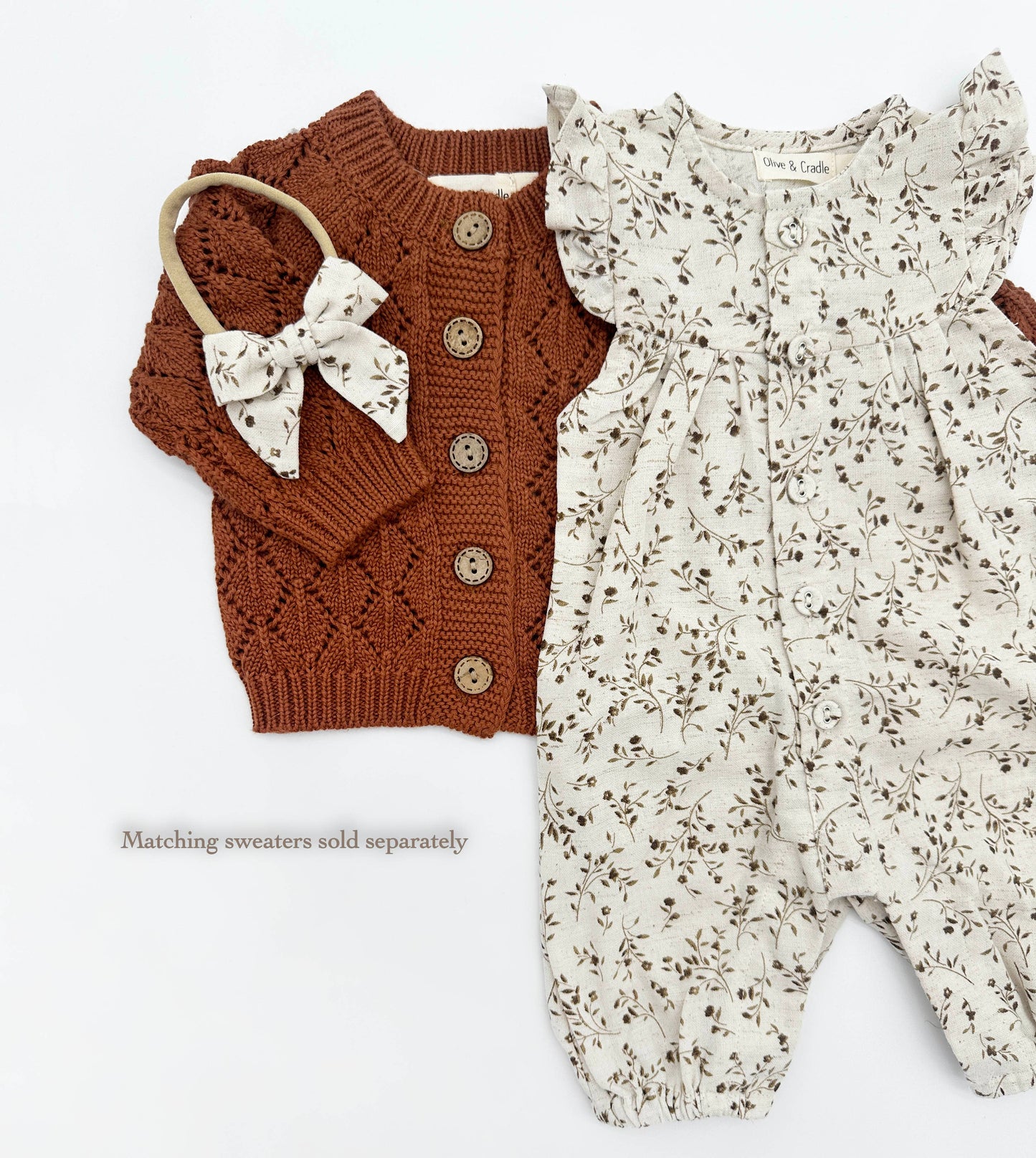Wheat Floral Jennifer Romper + Bow
