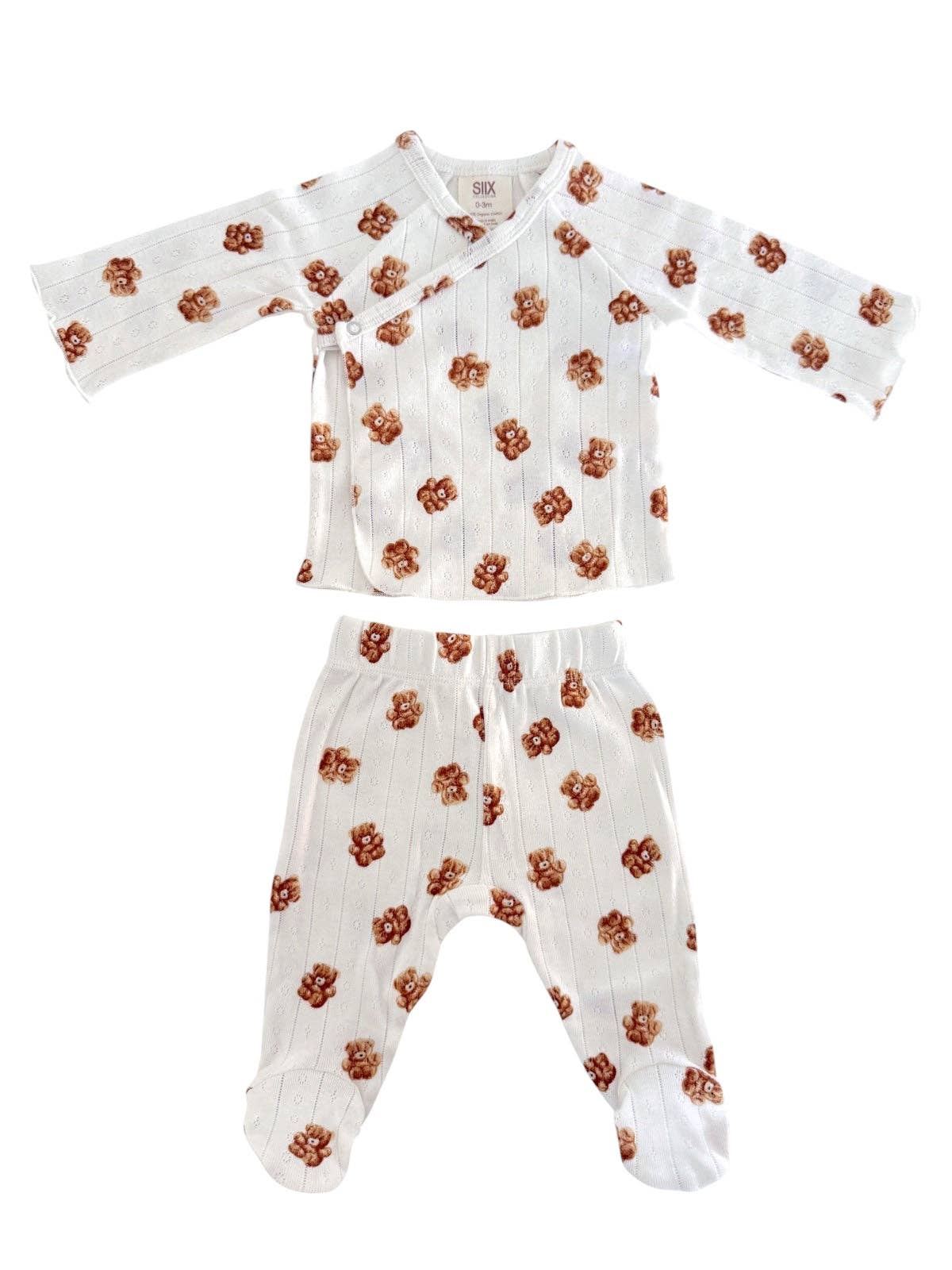 Teddy Bear / Organic Pointelle Newborn Set: Newborn