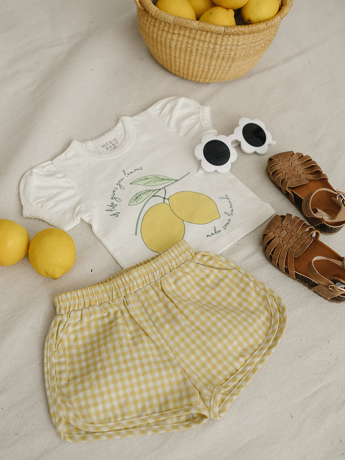 Yellow Gingham Shorts