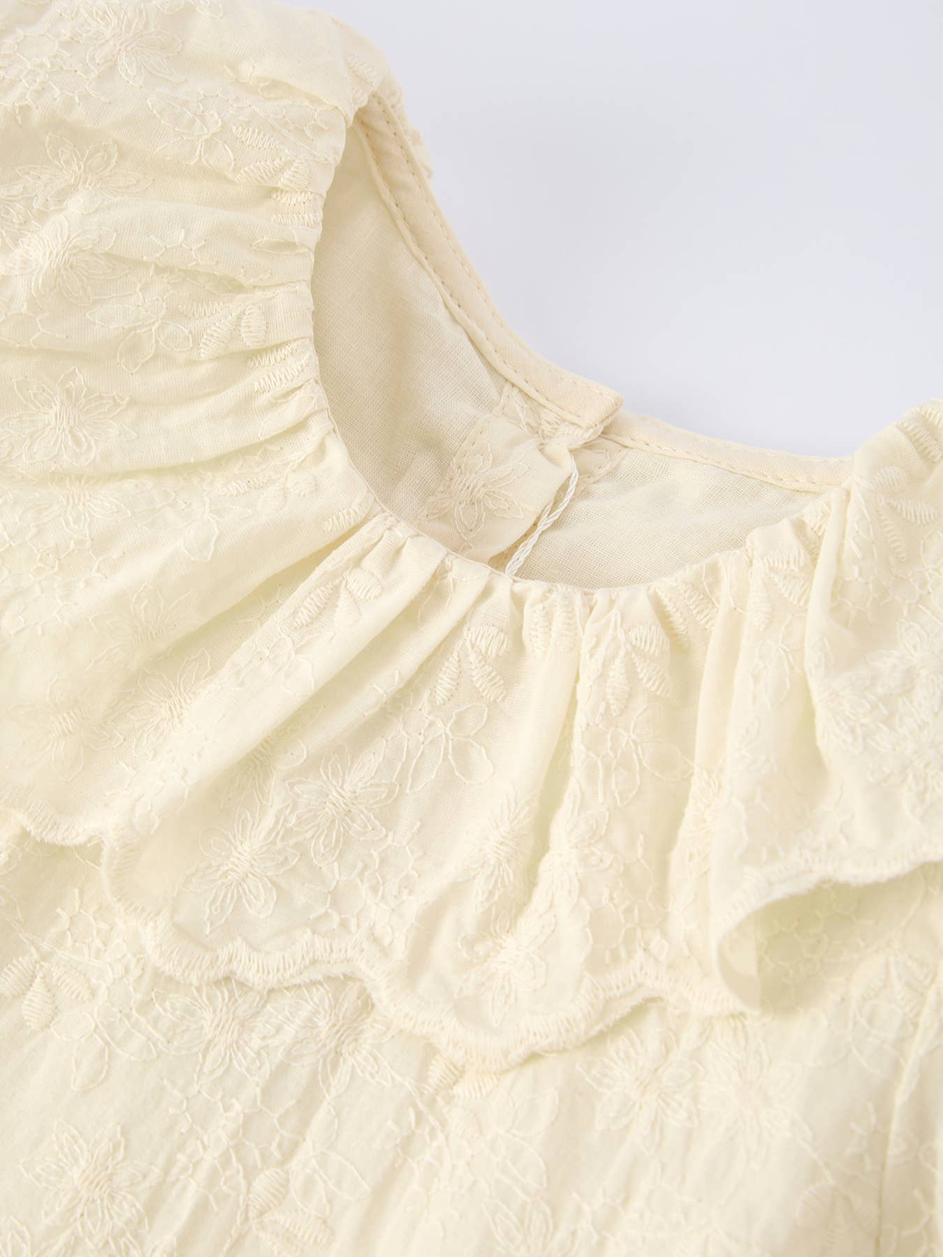 Long-Sleeved Embroidered Baby Doll Collar Dress