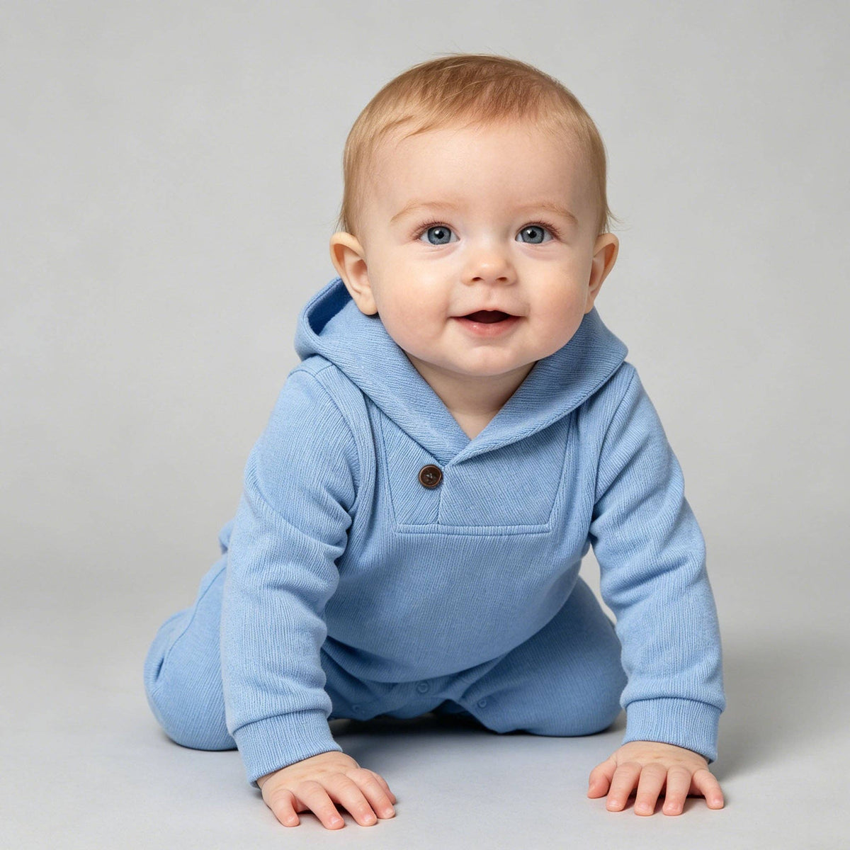 Kapital K Baby Blue Corduroy Shawl Collar Romper