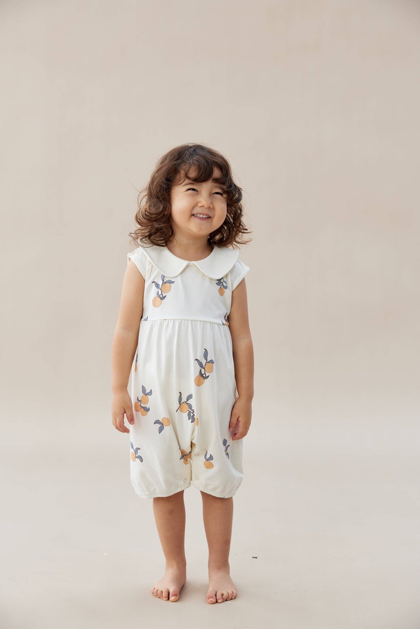 Baby Collar Tank Romper-Clementine