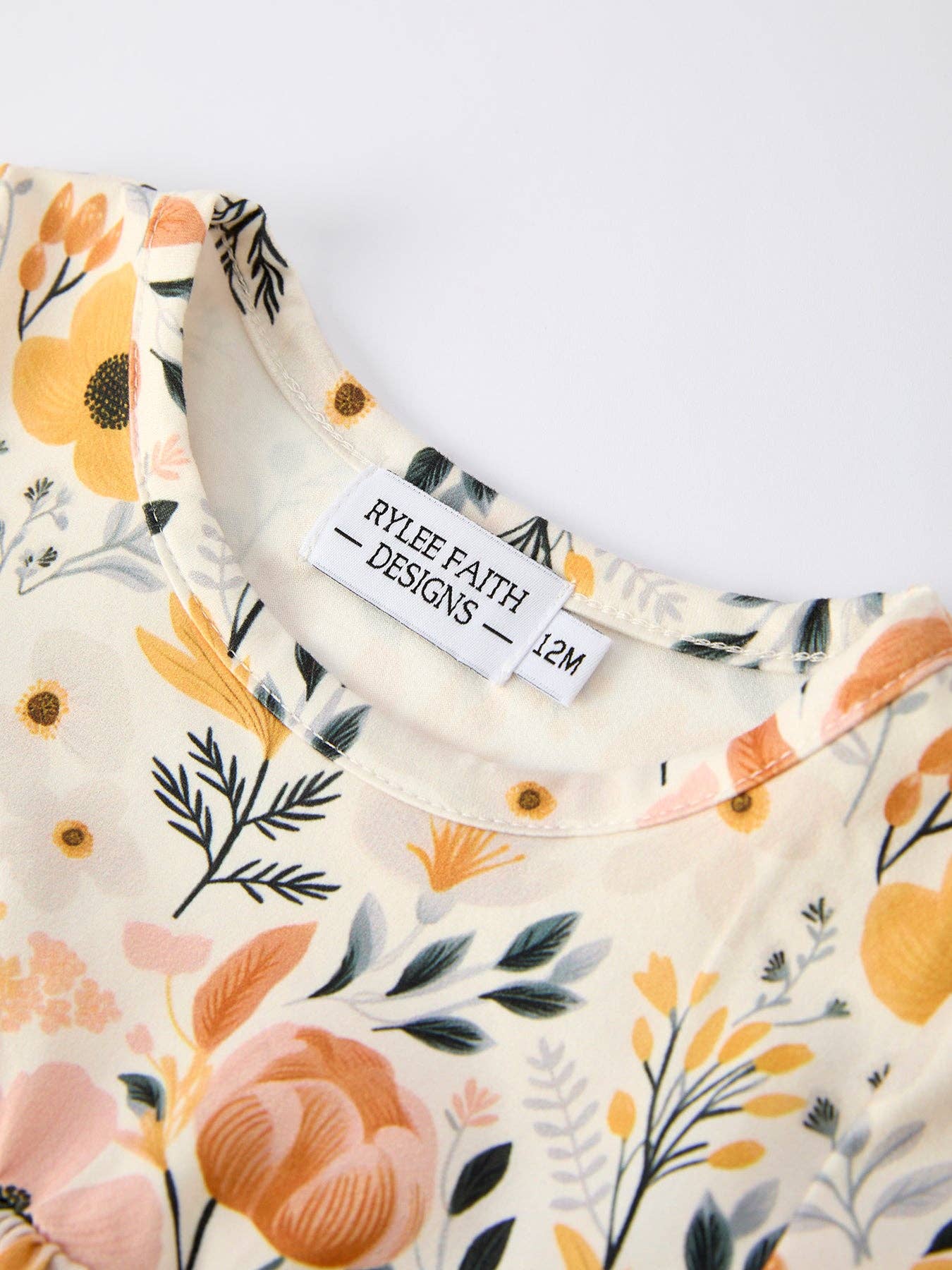 Floral Print Baby Girls Long Sleeve Top with Ruffle Bloomers