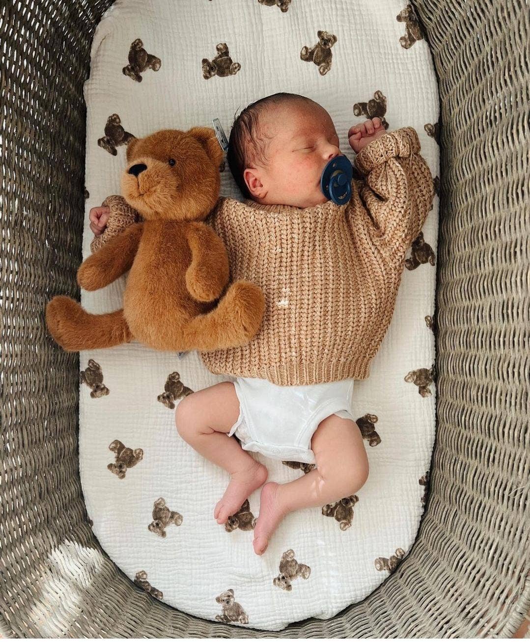 Baby Cotton Chunky Knit Sweater : Coco speckle