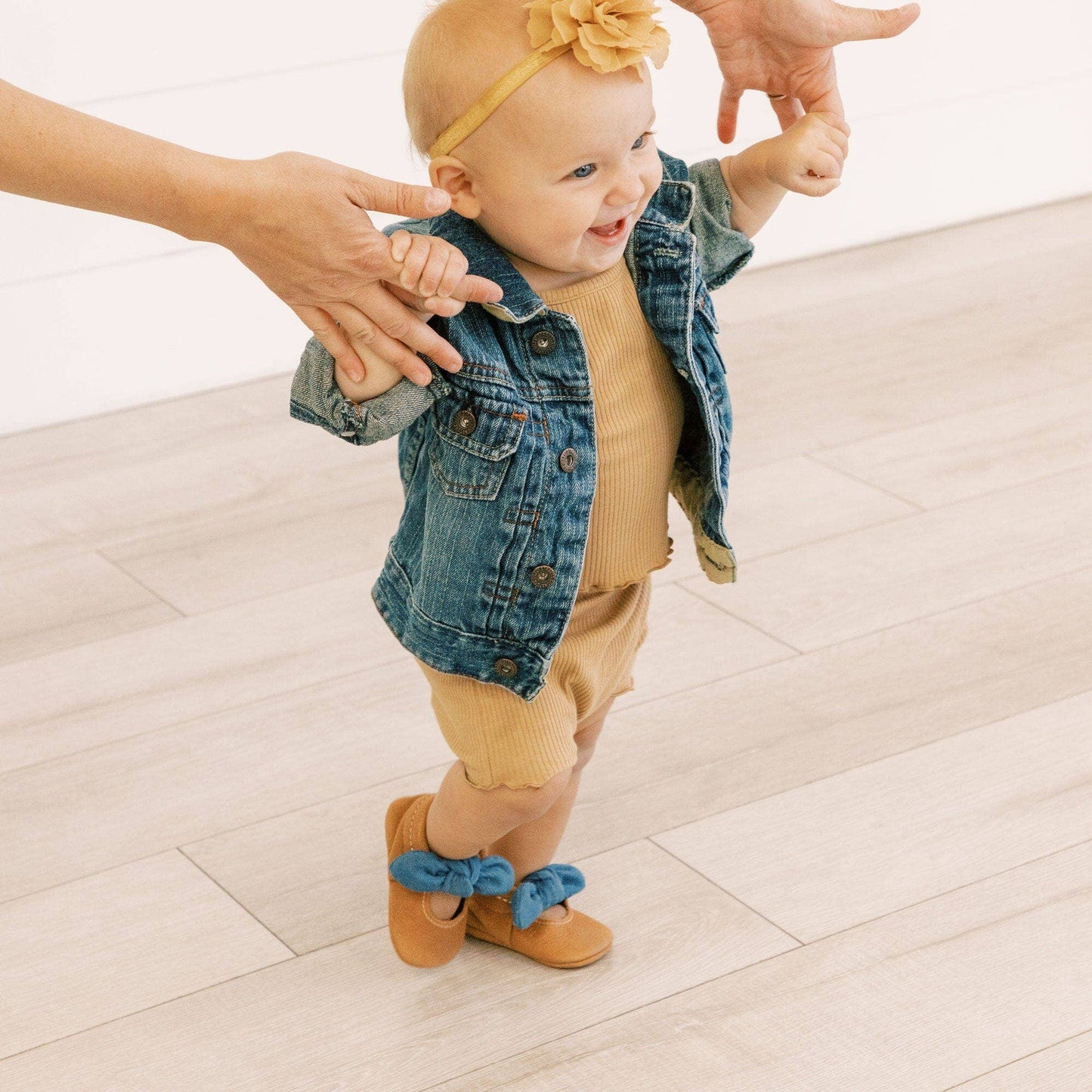 Corduroy Cowgirl Knotted Bow Baby Shoe: Soft Sole