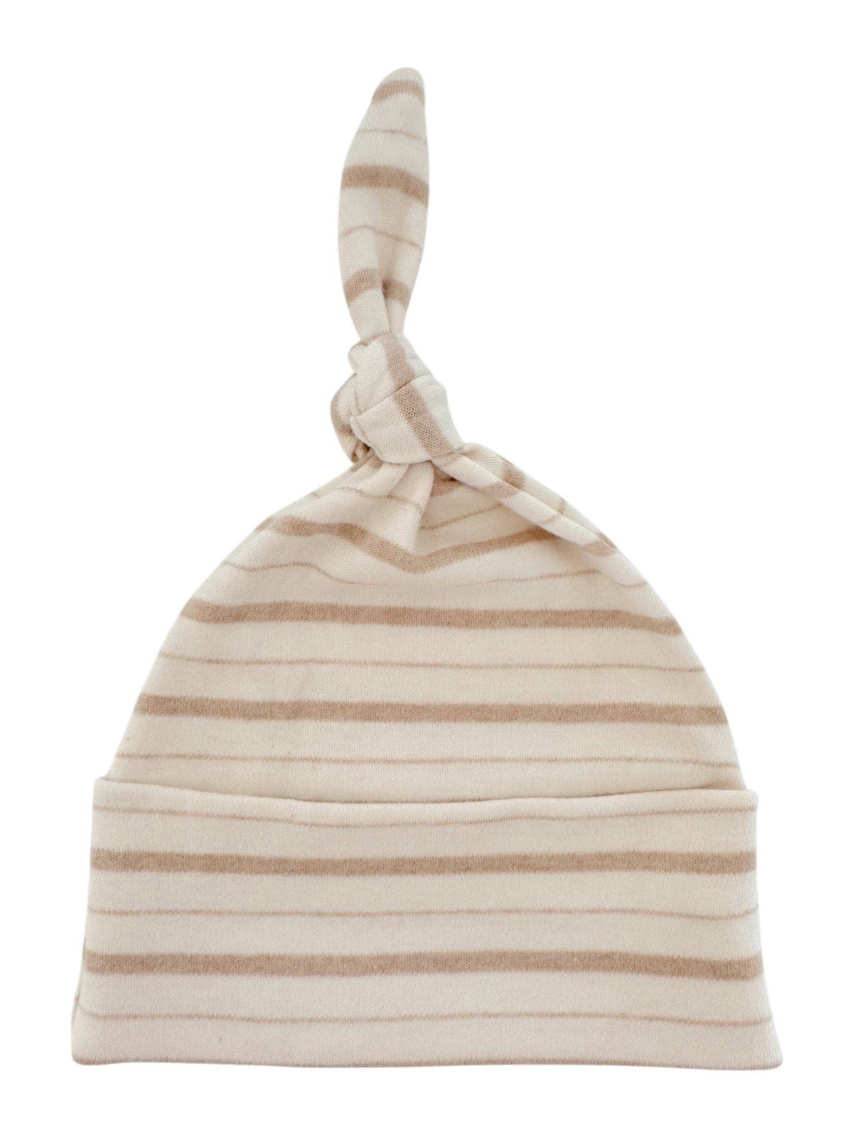 Biscuit Mixed Stripe / Organic Beanie: 0 - 3 mo.