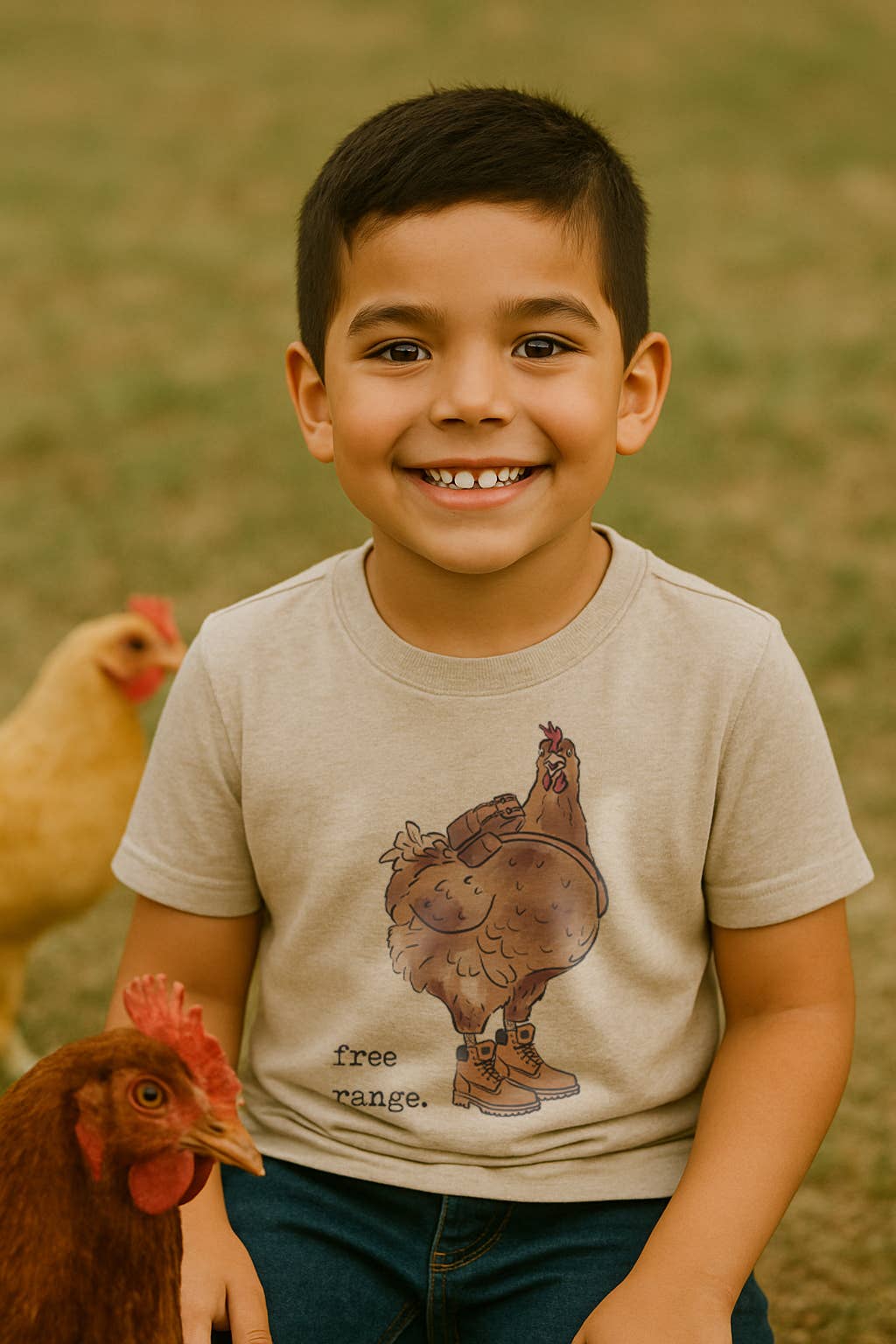 "Free Range" Chicken Funny Country Western Summer Clothing