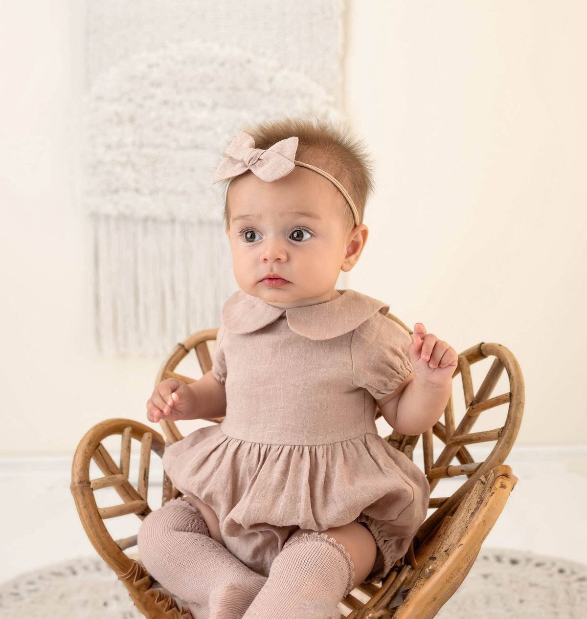 Allie Bubble Romper: Vintage pink