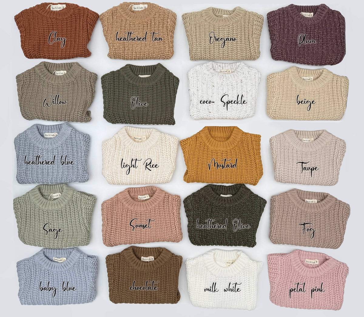 Baby Cotton Chunky Knit Sweater : Coco speckle