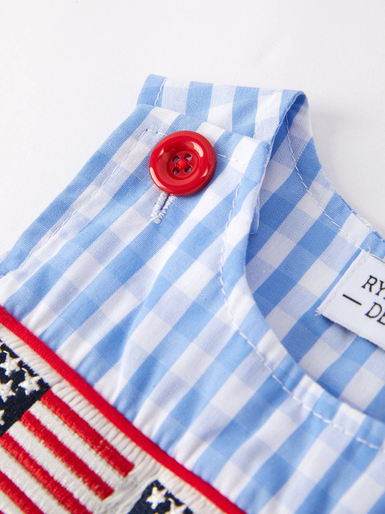 4th of july Flag Embroidery Smocked Boys Romper