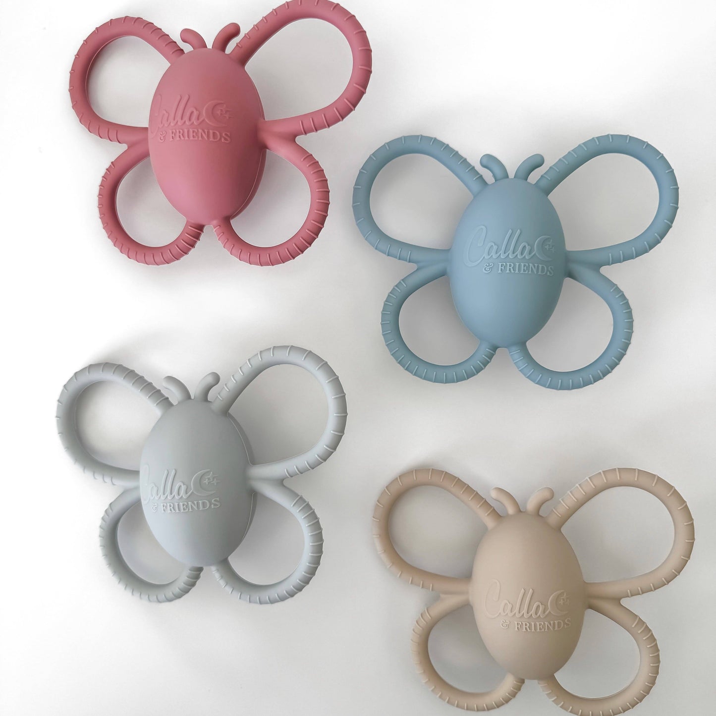 Garden Party Collection - Butterfly Rattle Teether: Linen