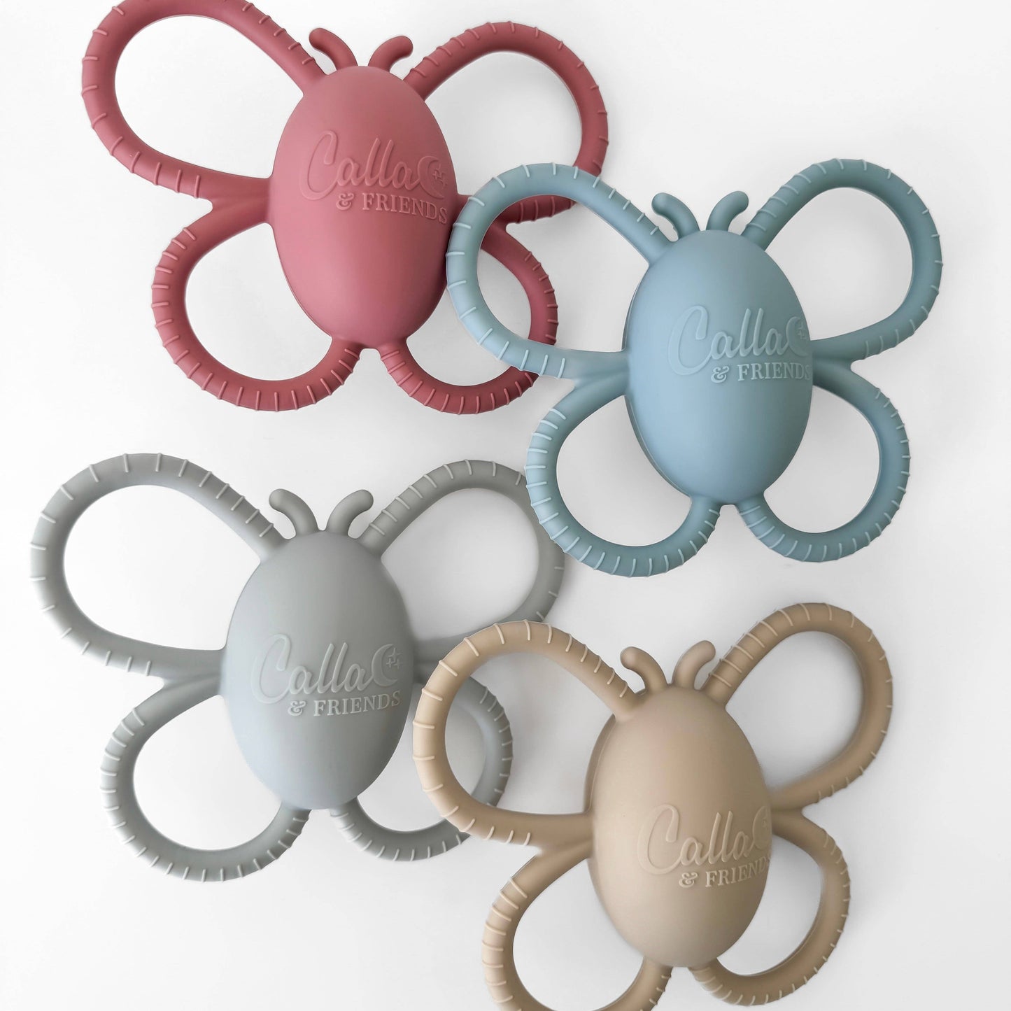 Garden Party Collection - Butterfly Rattle Teether: Linen