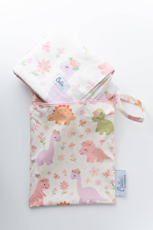 The Maverick Kids Beach Towel: Dino Blooms