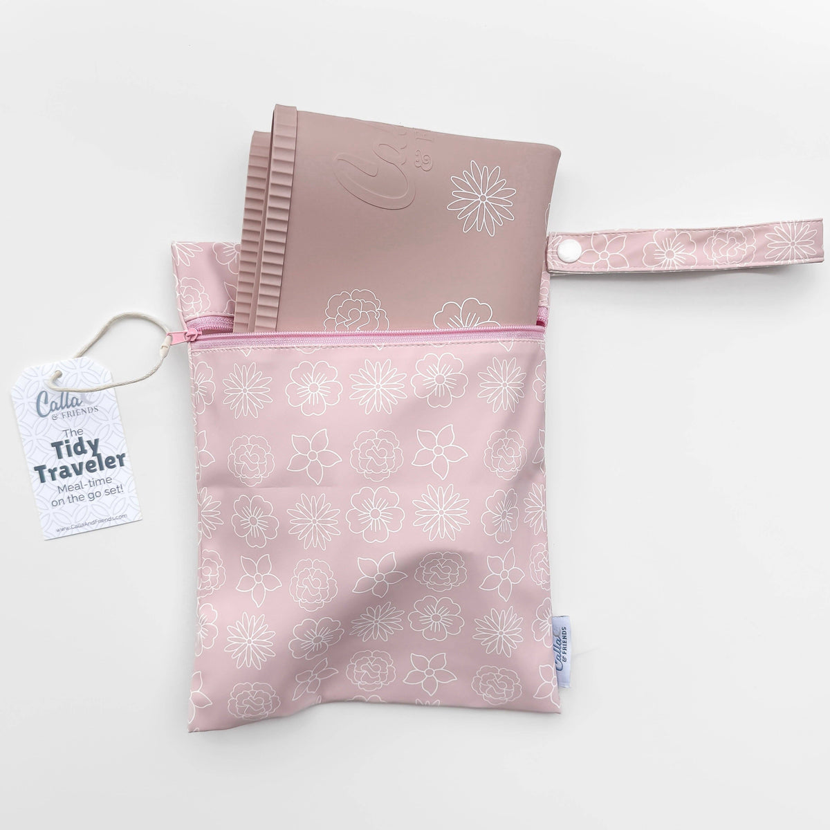 The Tidy Traveler - Printed Placemat Set: Petal Pink Blossoms
