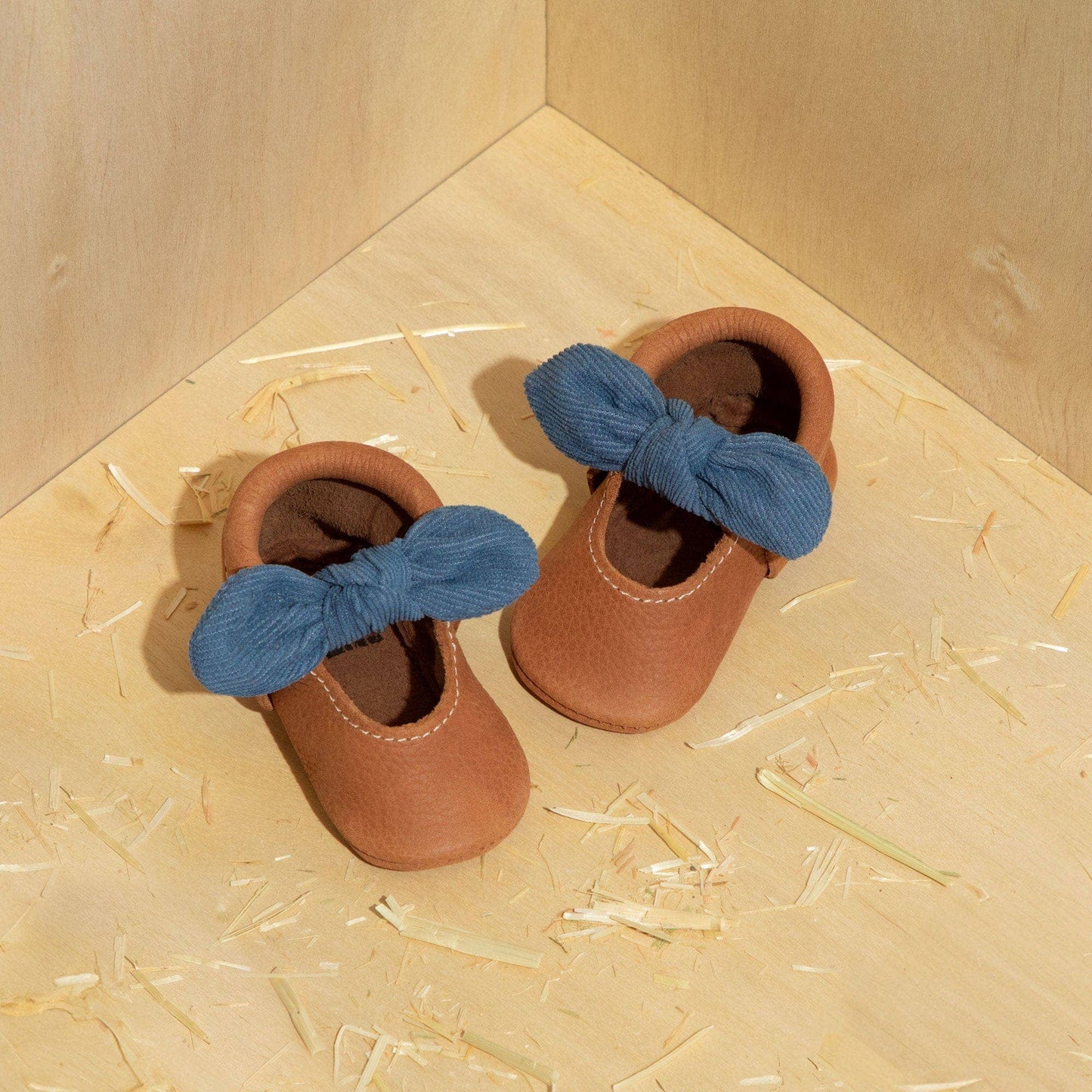 Corduroy Cowgirl Knotted Bow Baby Shoe: Soft Sole