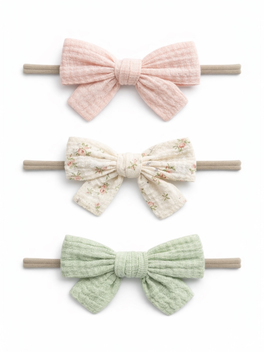 3-Pack Nylon Bows: Stella