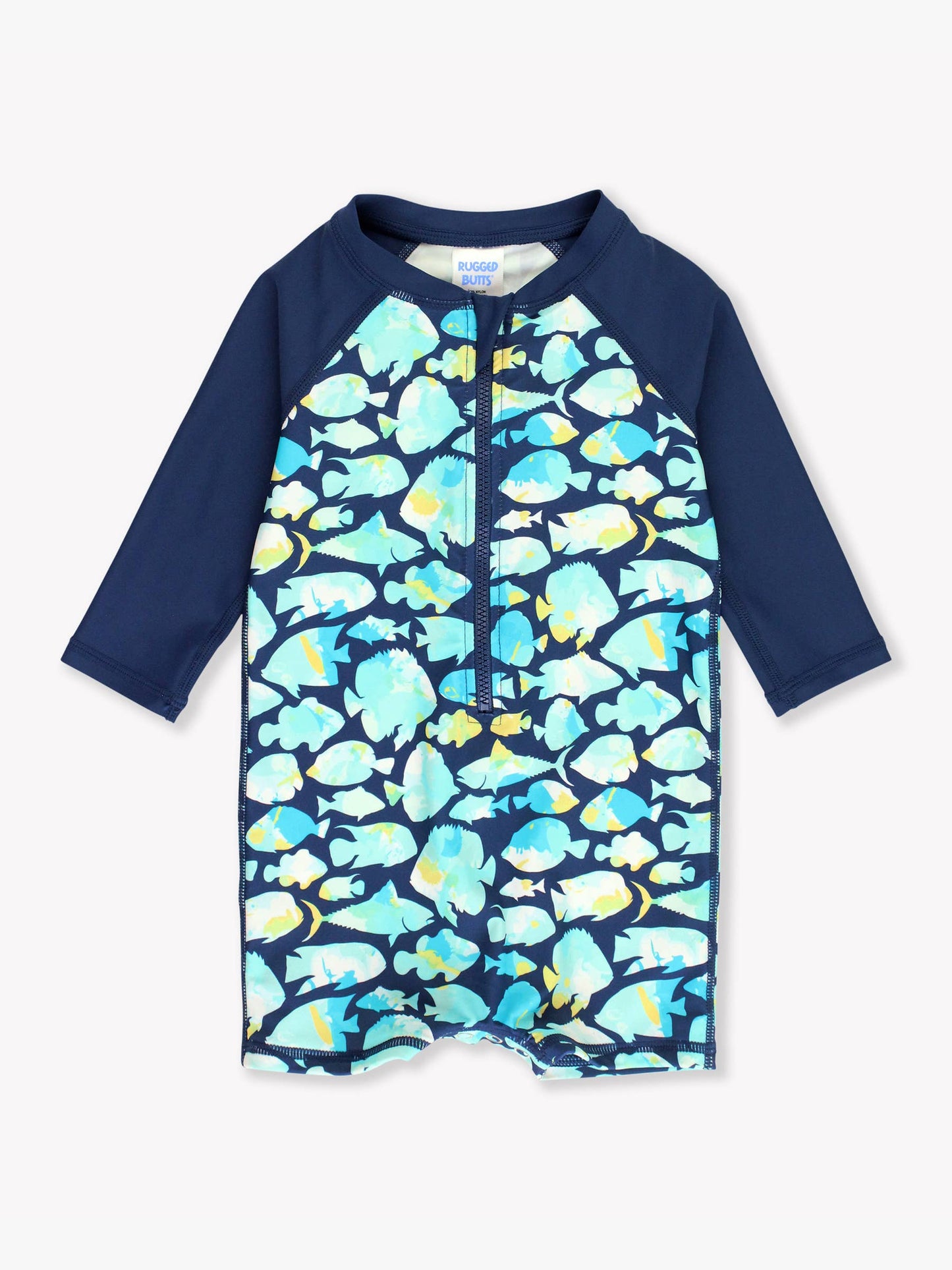 Baby Boys Fish Friends Long Sleeve One Piece Rash Guard Swimsuit