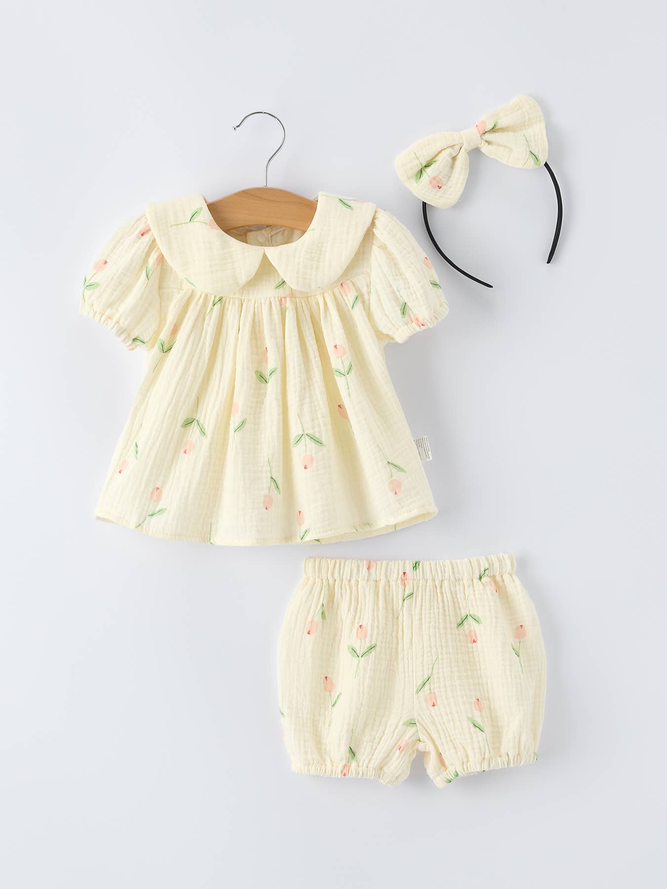 Floral Print Baby Girl Set matching headband