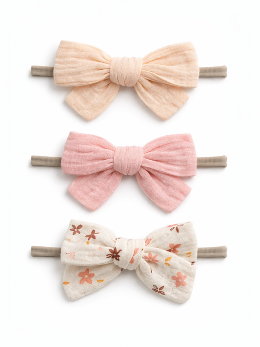 3-Pack Nylon Bows: Clara