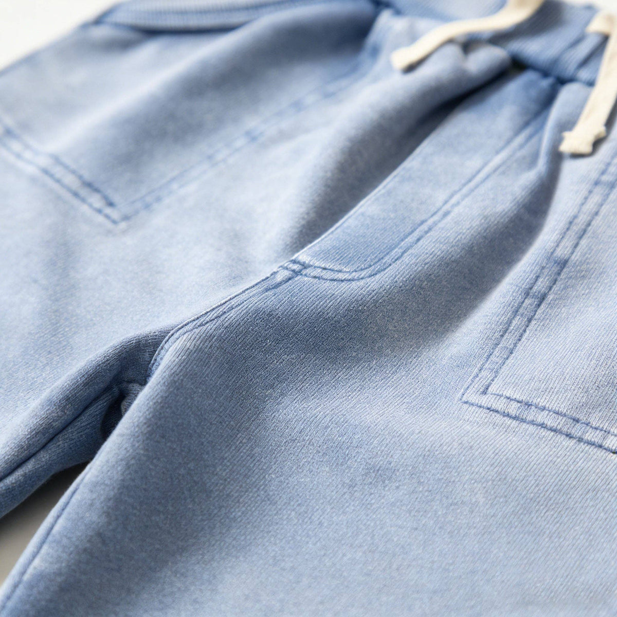 Kapital K Baby Blue Mineral Wash Denim-Look Joggers