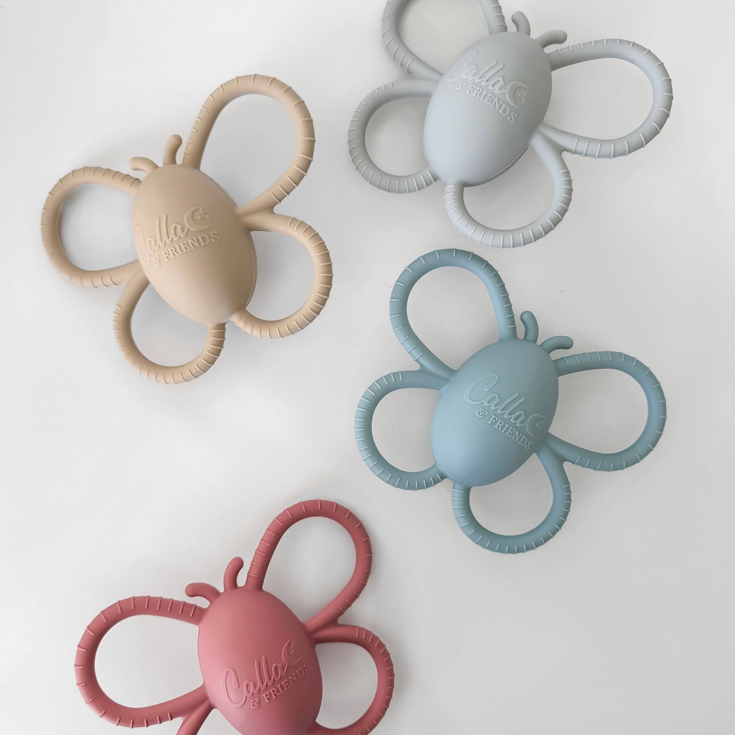 Garden Party Collection - Butterfly Rattle Teether: Linen