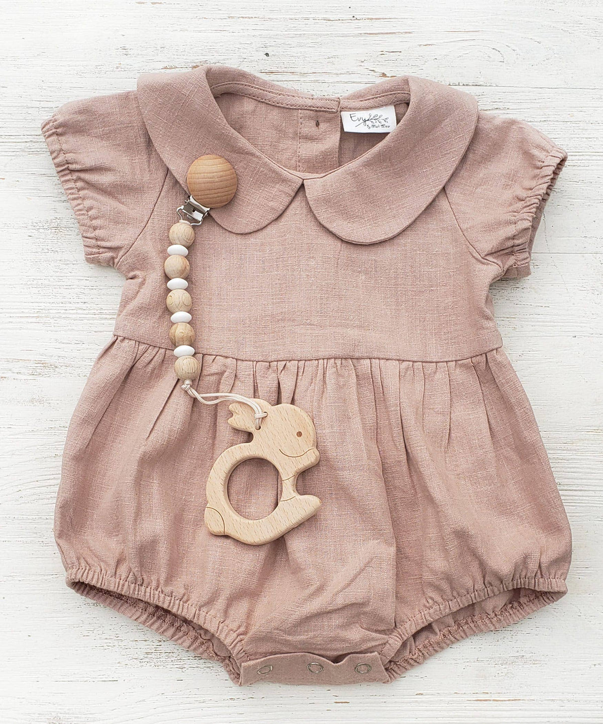 Allie Bubble Romper: Vintage pink