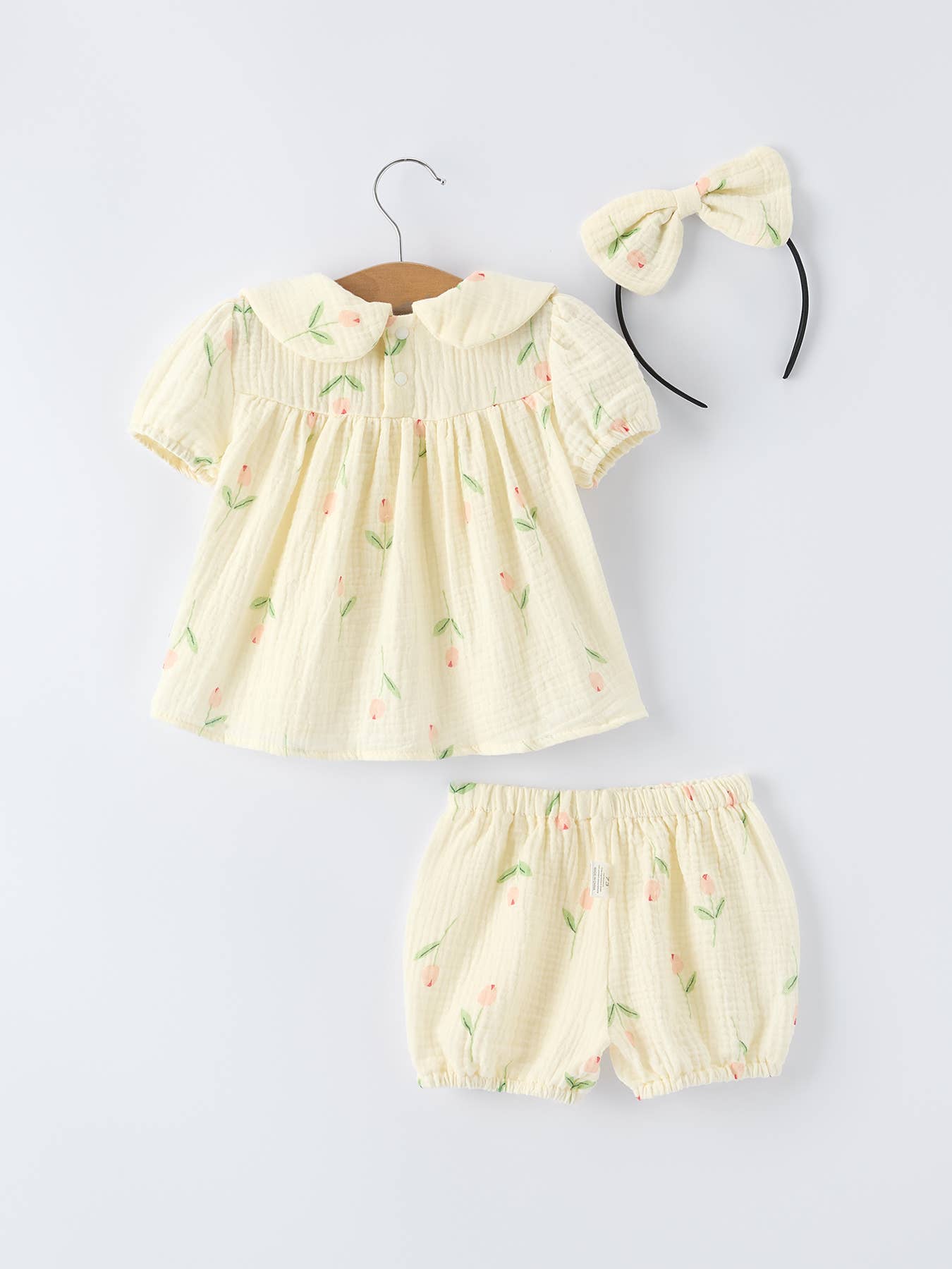 Floral Print Baby Girl Set matching headband