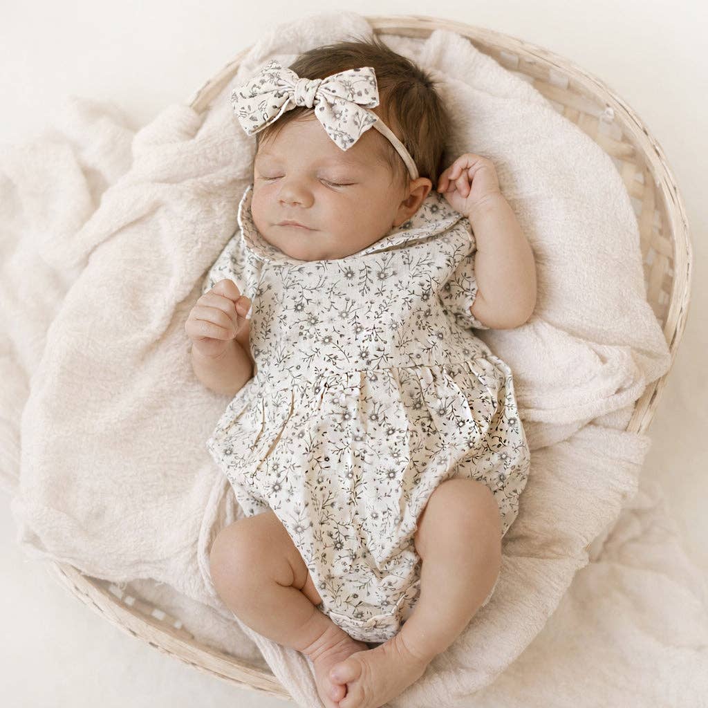 Allie Floral Romper with Bow