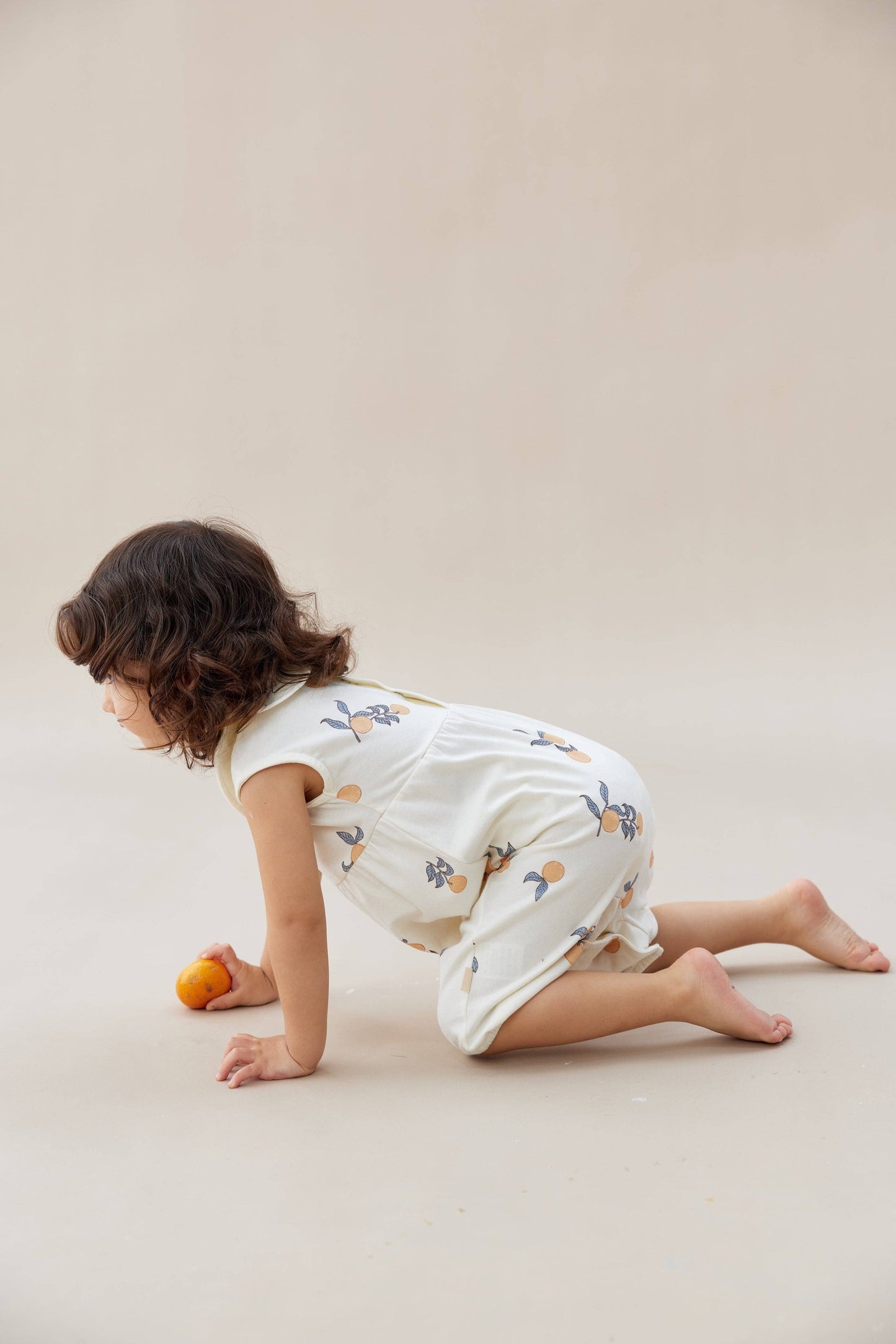 Baby Collar Tank Romper-Clementine