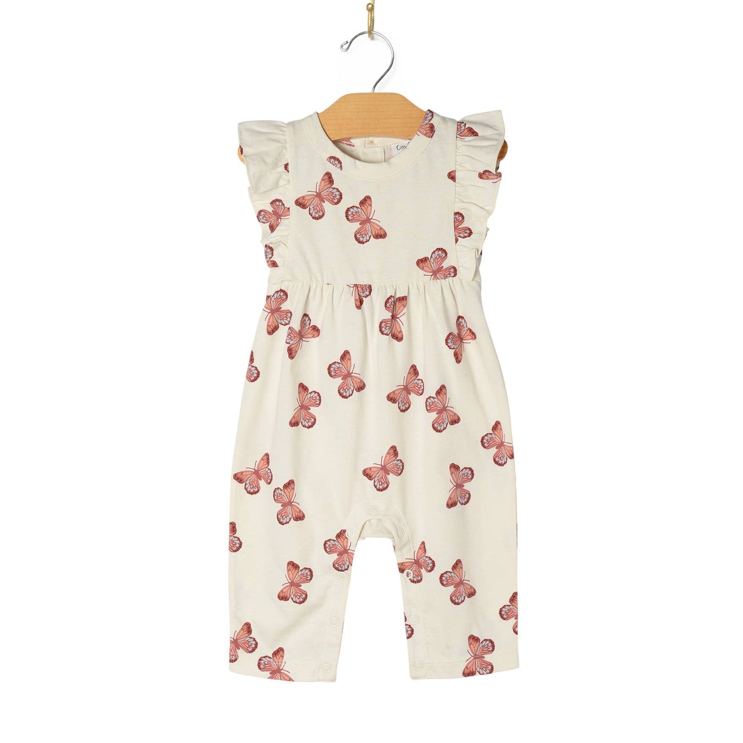 Baby Spring Flutter Long Romper- Butterflies