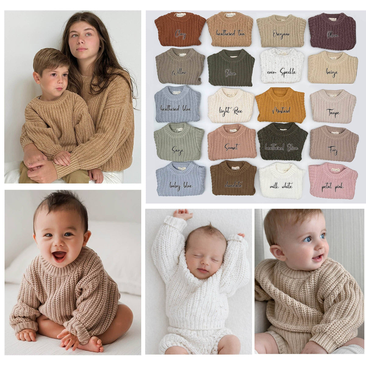 Baby Cotton Chunky Knit Sweater : Coco speckle