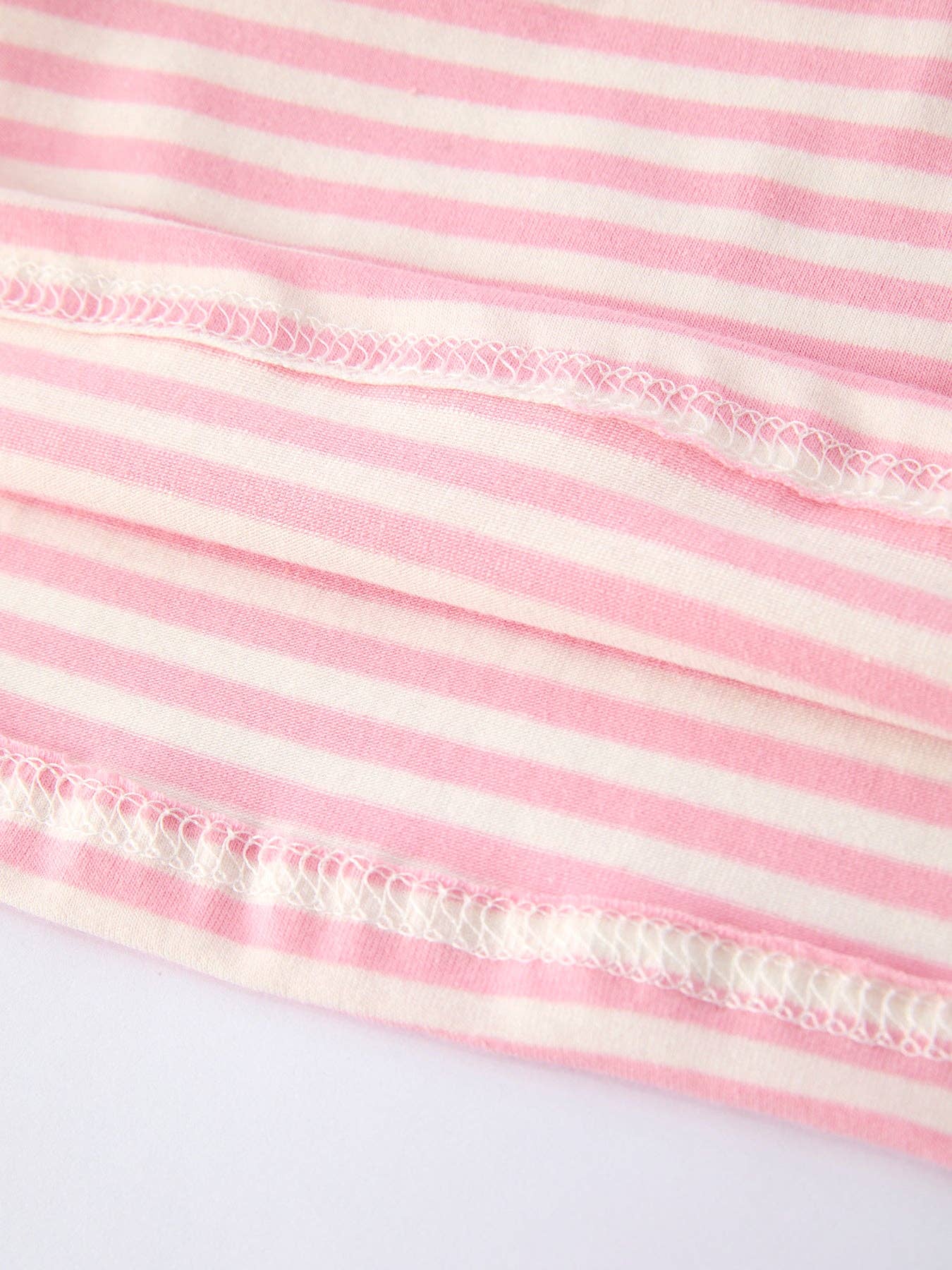 Stripe Girls Dress Bow Smocked Ruffle Sleeve