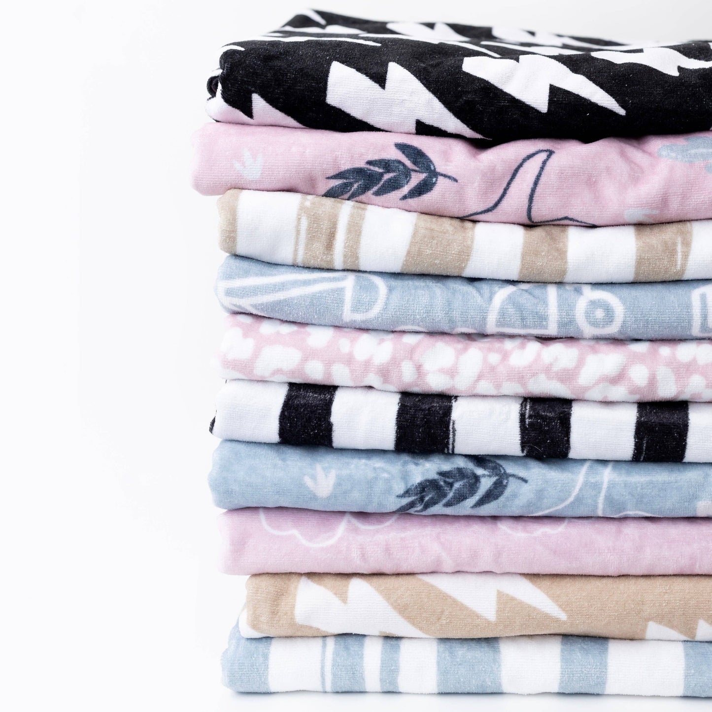 The Kenzie Beach Towel - Trucks & Diggers: Powder Blue