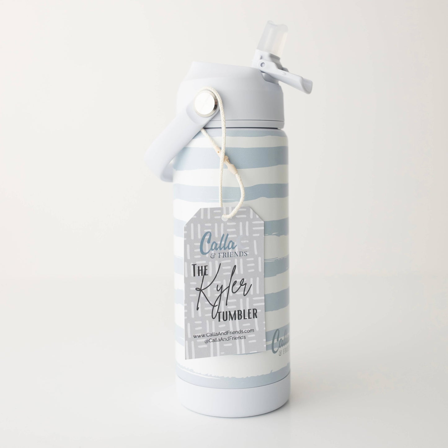 The Kyler Tumbler - Brush Stripes: Blue