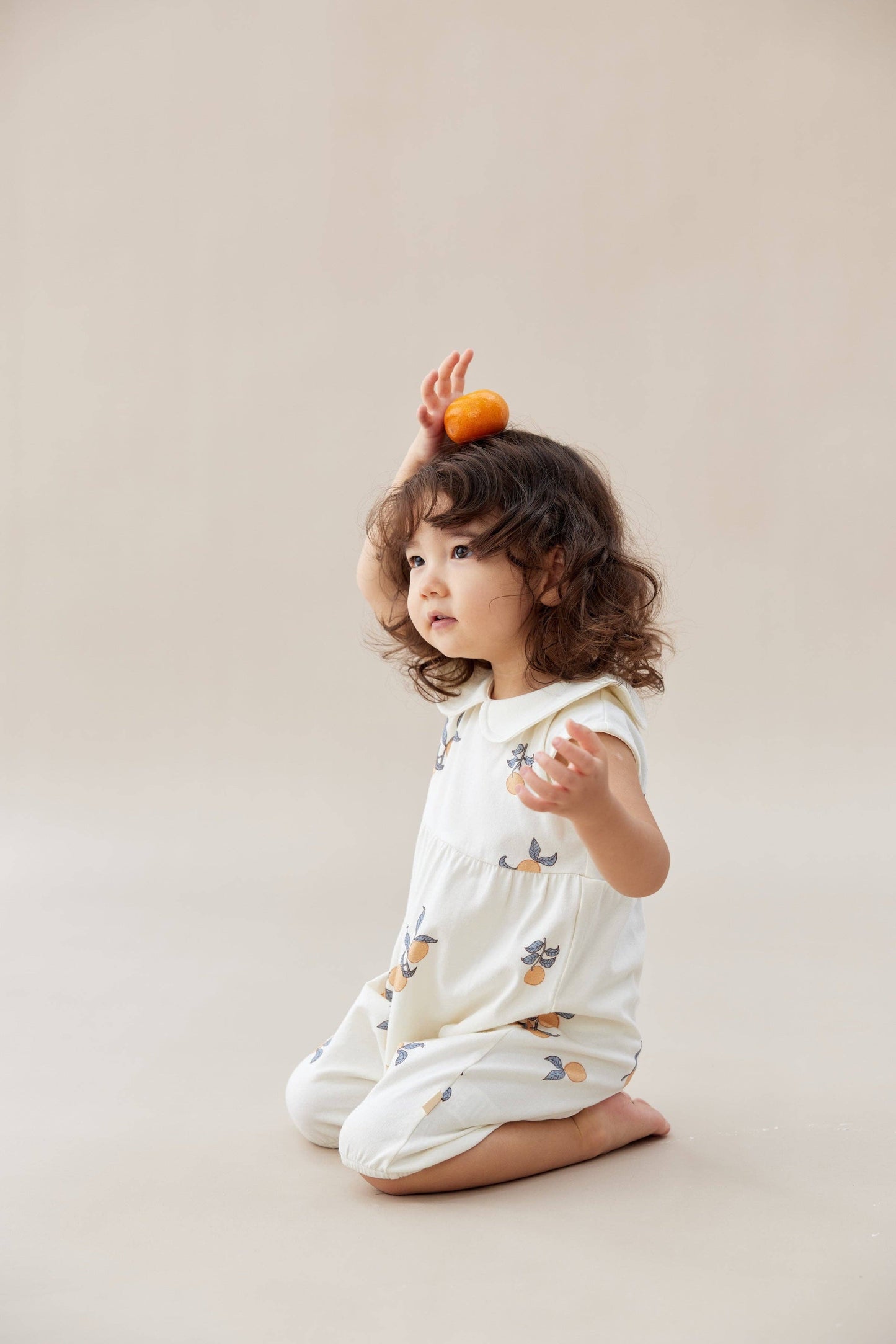 Baby Collar Tank Romper-Clementine