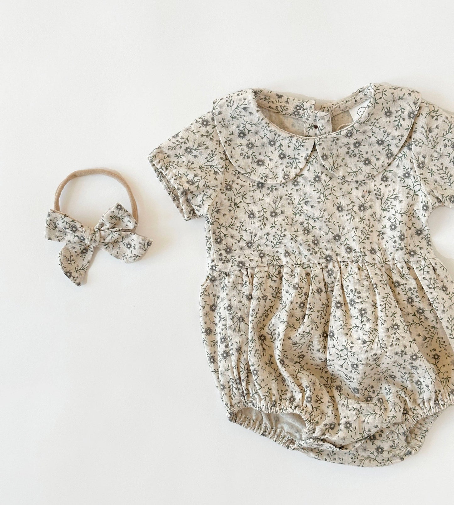 Allie Floral Romper with Bow