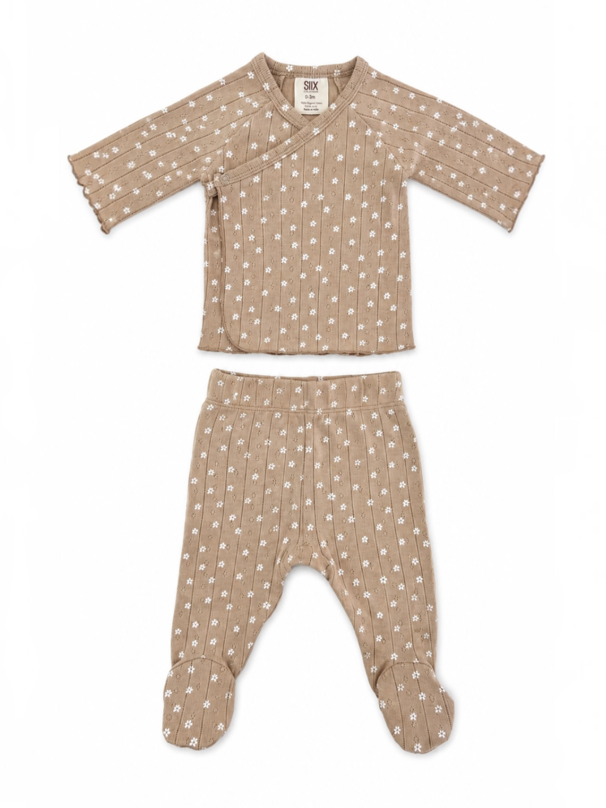 Almond Bloom / Organic Pointelle Newborn Set: Newborn