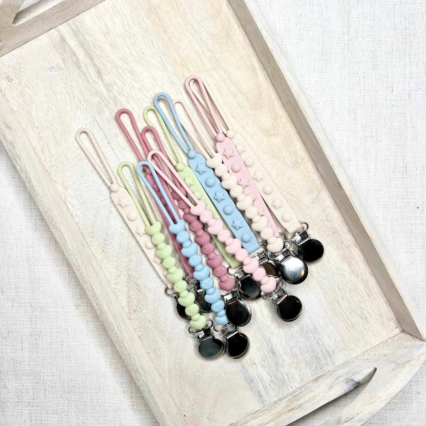 Love You More Pacifier & Teether Clip
