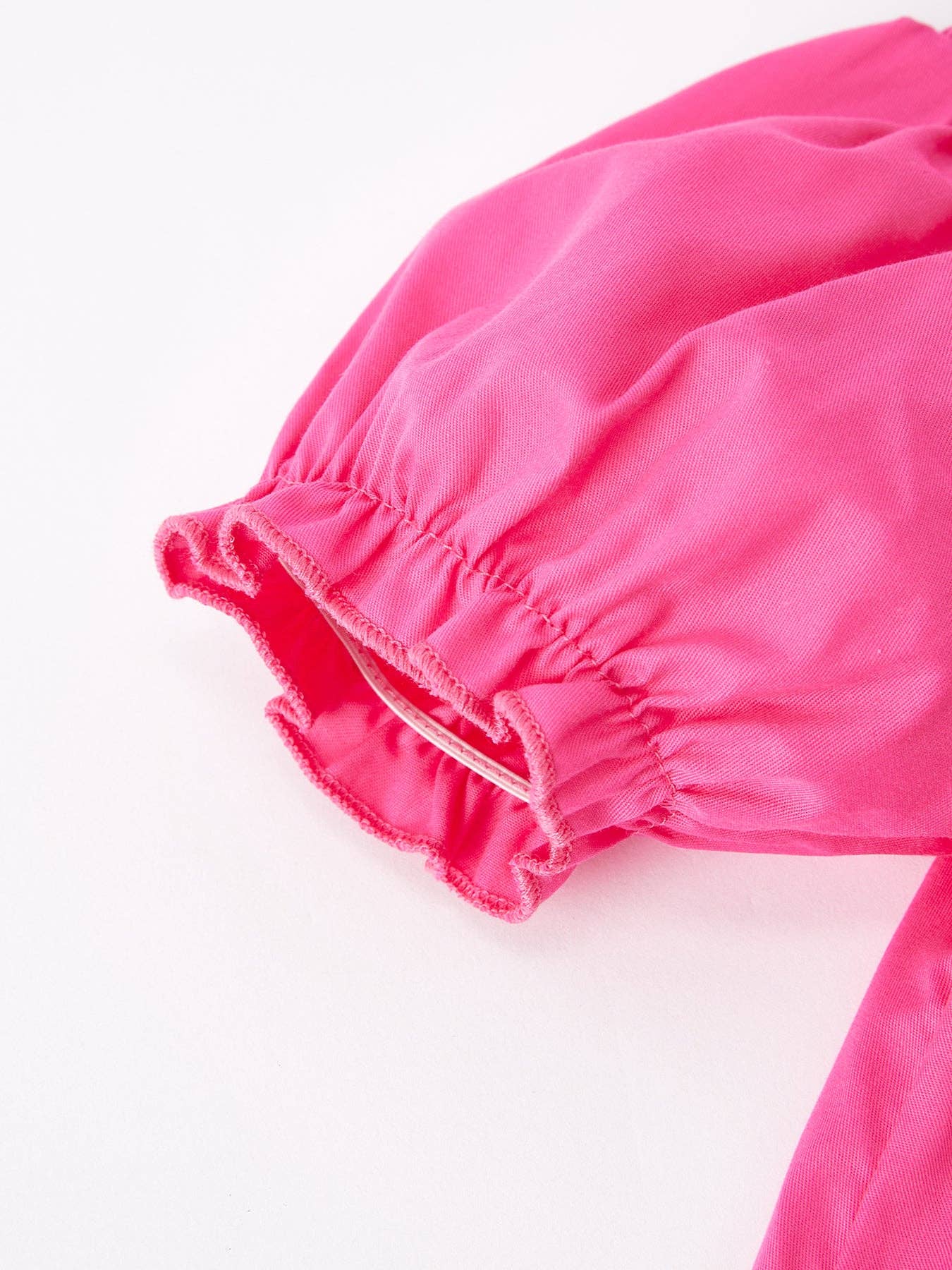 Girls Bow Smocked Embroidery Hot Pink Dress