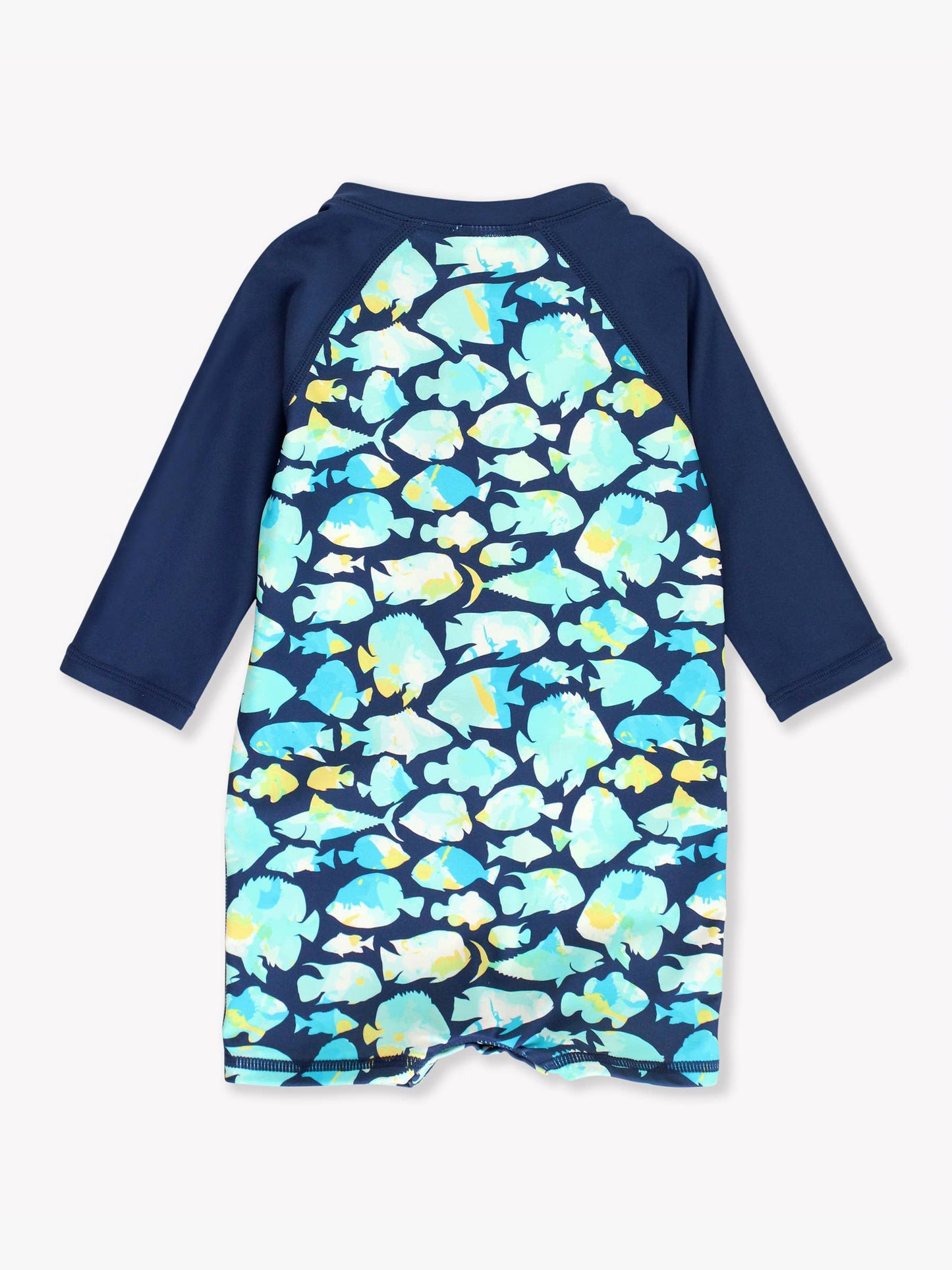 Baby Boys Fish Friends Long Sleeve One Piece Rash Guard Swimsuit