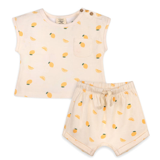 Lemon Baby Tee Top & Shorts SET (Organic Jersey)