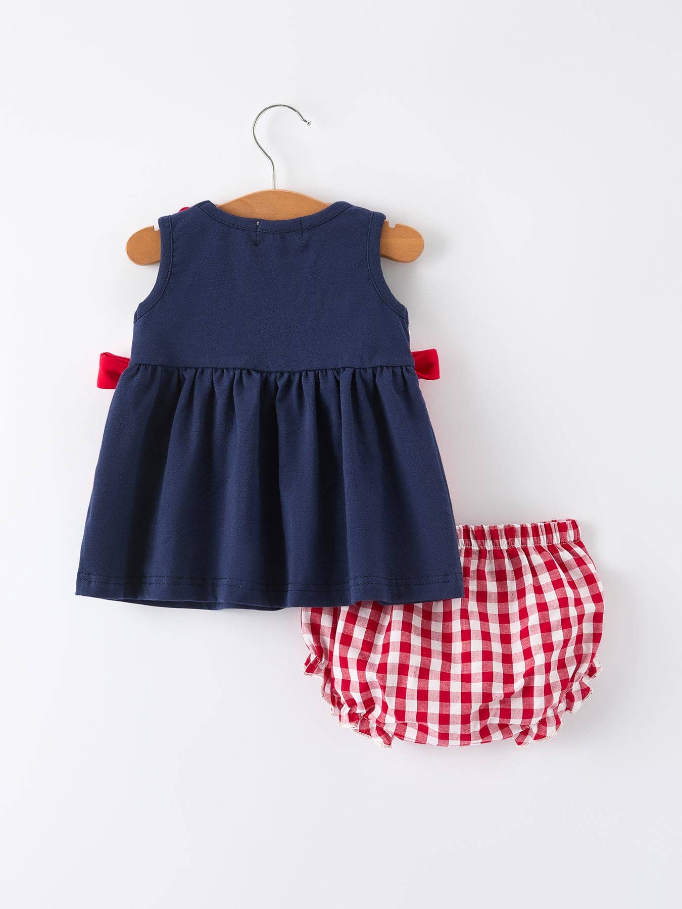 Baby Girls Bloomers Romper Set – Dog Baseball Smocked Embroidery Outfit