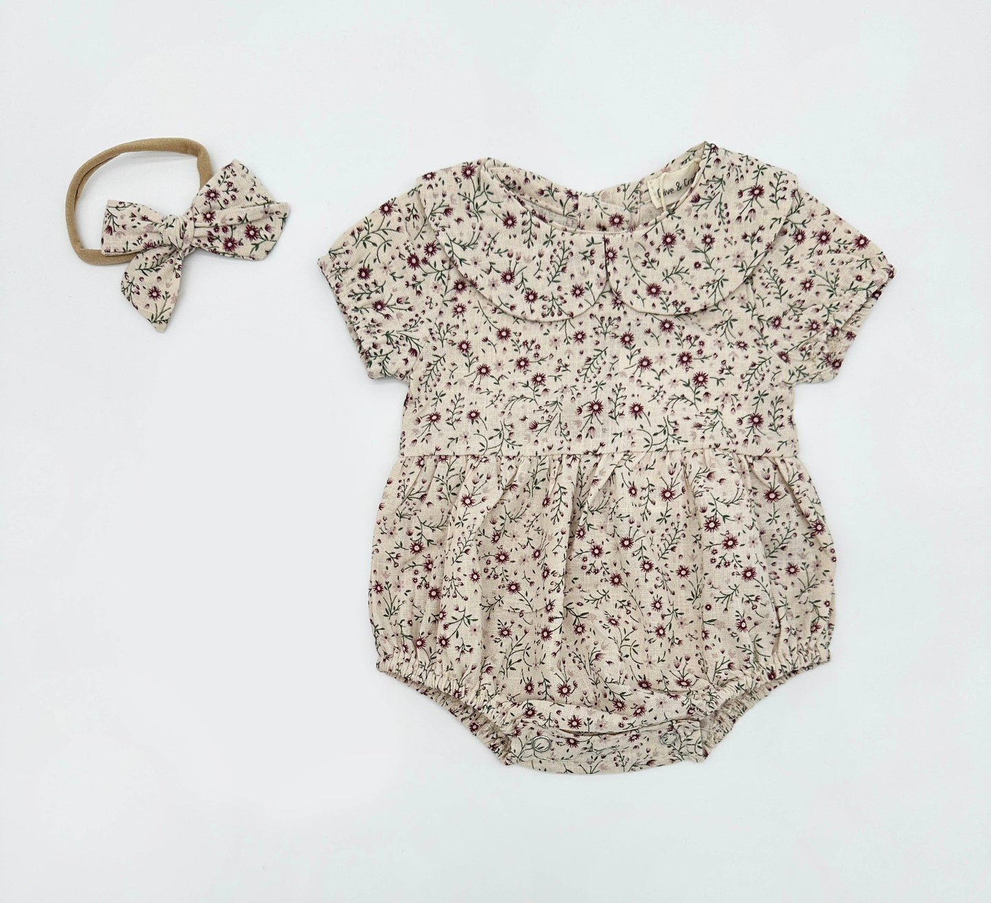 Allie Floral Romper with Bow