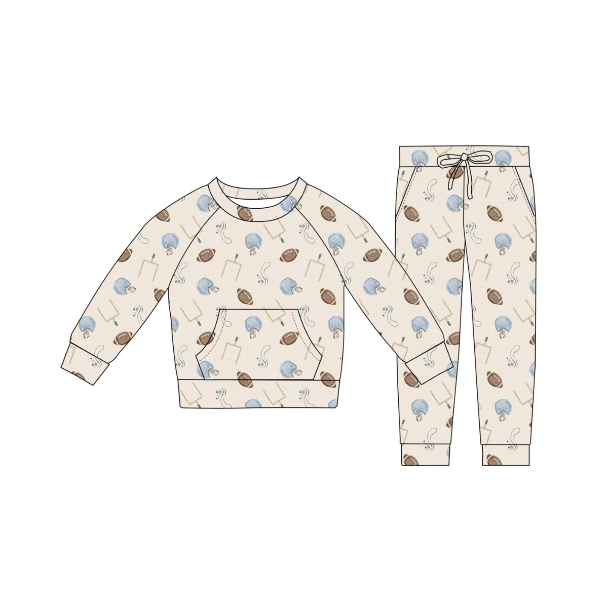Bamboo Terry Sweatshirt & Jogger Set | Football