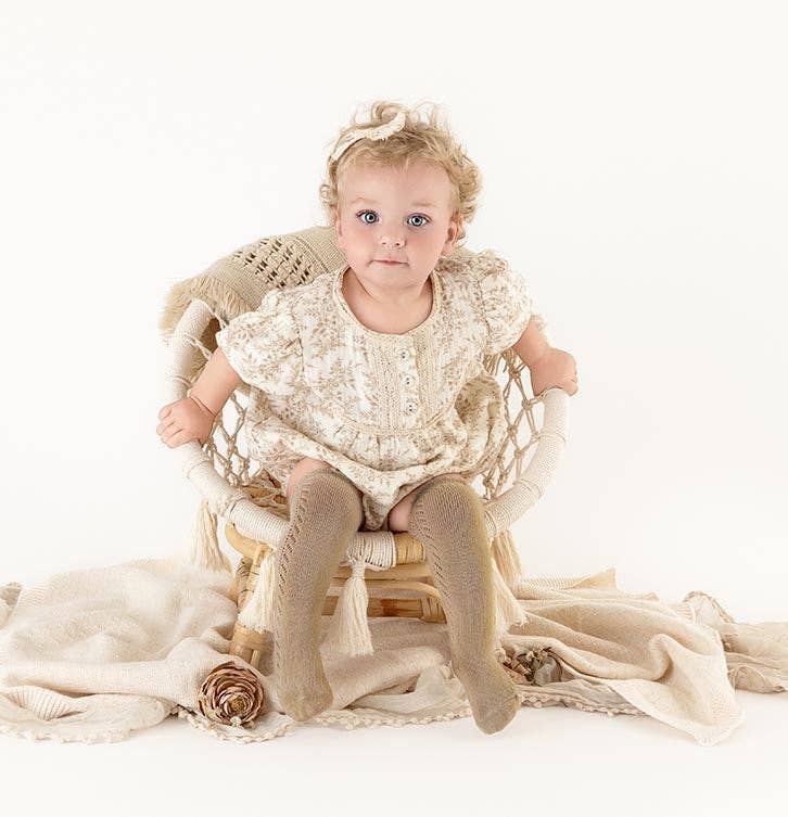 Elodie Short Sleeve Romper Set: 2pc Set (romper+Bow)